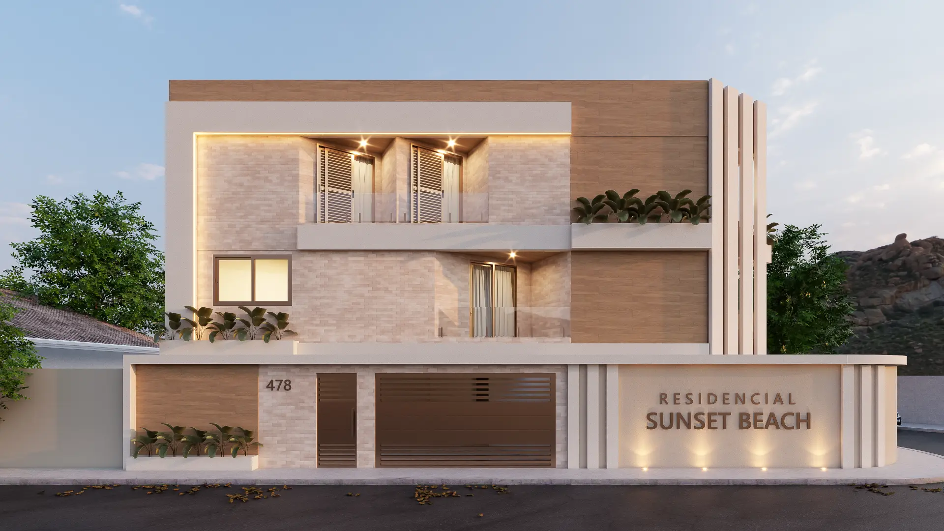 Fachada frontal do Residencial Sunset Beach