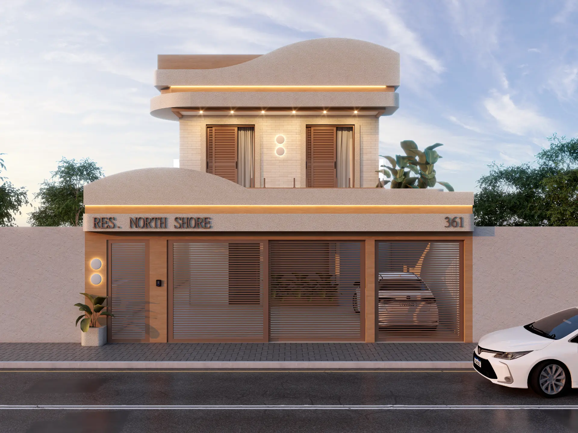 Fachada do Residencial North Shore em Praia Grande — SP